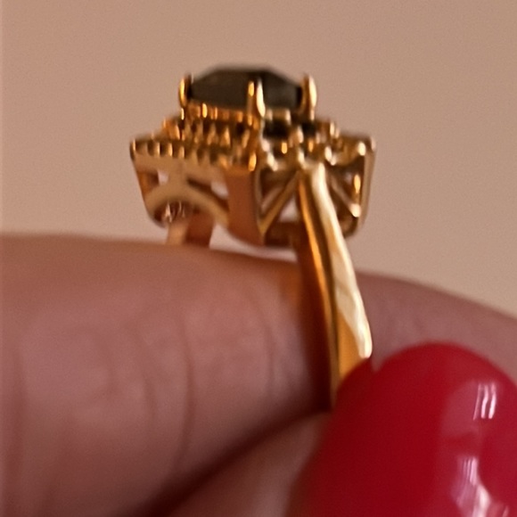 GoldFlake Bar Ring  Sz 7 - Picture 2 of 13